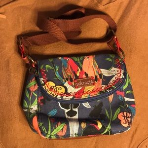 Tropical print over the shoulder purse
